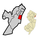 Hudson County New Jersey Incorporated and Unincorporated areas Hoboken Highlighted